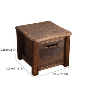 1pc Classic Shoe Changing Stool with Storage Drawer - Armless, Non-Padded, Best Gift for Christmas