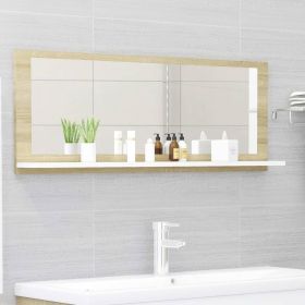 Mirror White and Sonoma Oak Engineered wood, acrylic Wall mounting