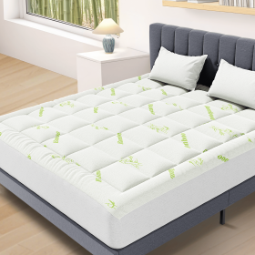 Mattress Protector, Thickened Mattress Pad with Bamboo Fiber Viscose Filling (size: TWIN)