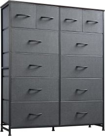 Tall Dresser for Bedroom with 12 Drawers, Dressers & Chests of Drawers, Fabric Dresser for Closet, Living Room, Storage Dressers with Storage Dra (Color: Grey)